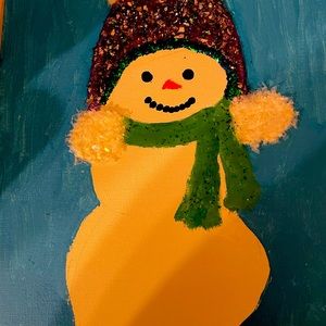 Hand painted resin and crushed glass.